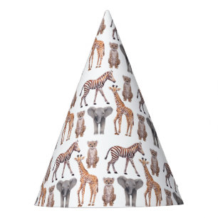 Safari Baby Animals Pattern  Party Hat