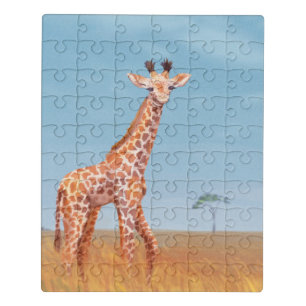 Safari Baby Giraffe Painting Jigsaw Puzzle