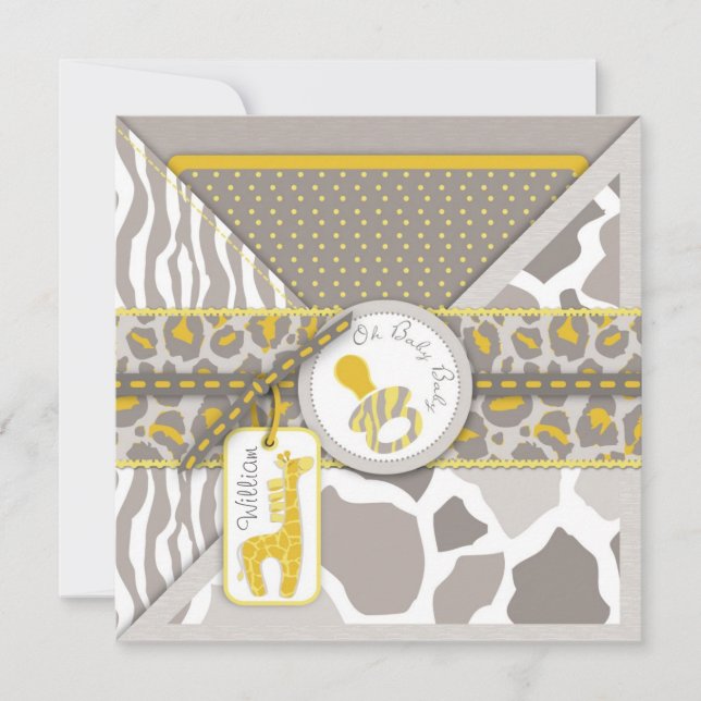 Safari Baby Invitation Square (Front)