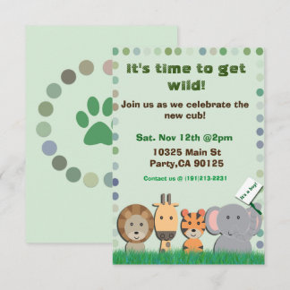 Safari baby party invitation