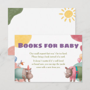 Safari Baby Shower Books For Baby Card