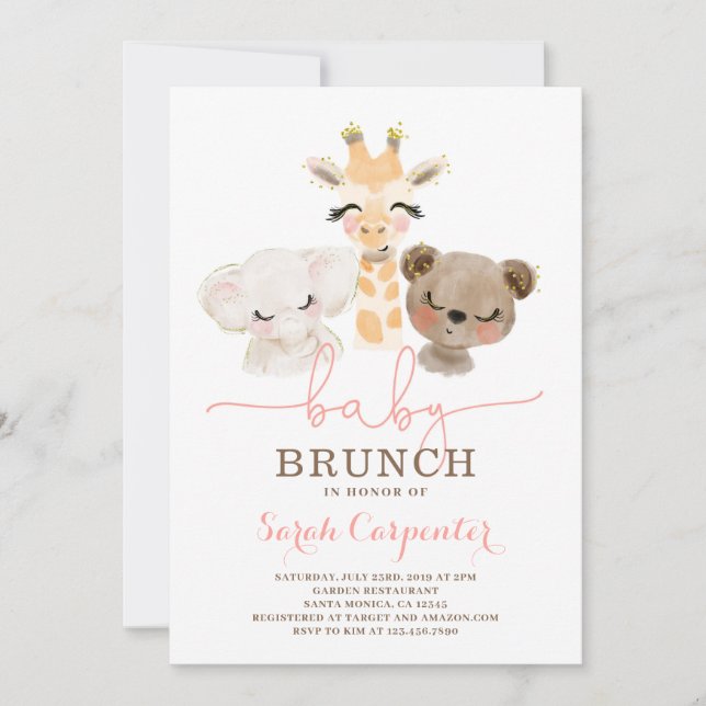 Safari Baby Shower Brunch invitation (Front)
