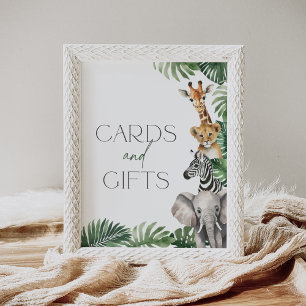 Safari Baby Shower Cards and Gifts Sign