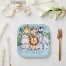 SAFARI BABY SHOWER CUSTOM PAPER PLATES