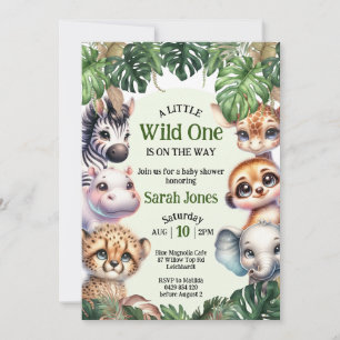 Safari Baby Shower, Cute Jungle Animals Invitation