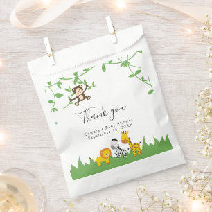Safari Baby Shower Cute Jungle Animals Neutral  Favour Bags