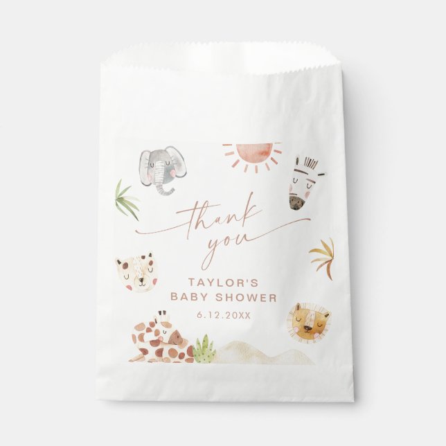 SAFARI Baby Shower Favour Bags (Front)