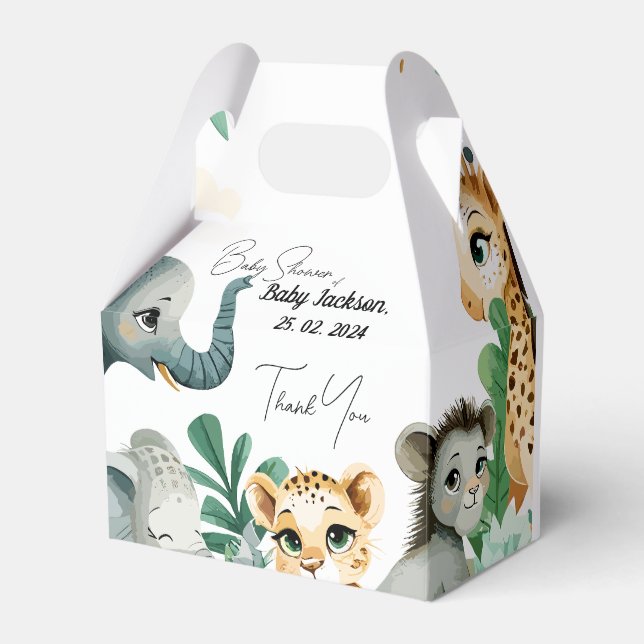 Safari Baby Shower  Favour Box (Front Side)