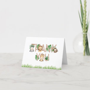 Safari Baby Shower Folded Thank You Card
