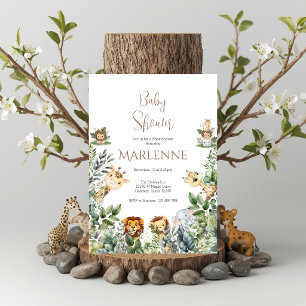 Safari Baby Shower Girl invitation