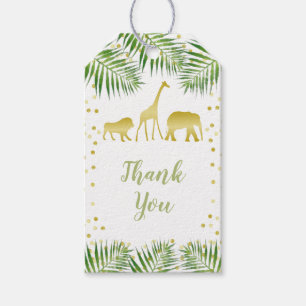 Safari Baby Shower Gold Gift Favour Tag