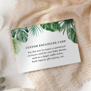 Safari Baby Shower Greenery Custom Enclosure Card