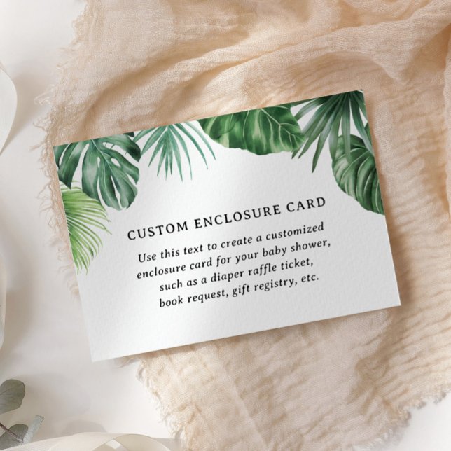 Safari Baby Shower Greenery Custom Enclosure Card (Creator Uploaded)
