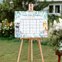 Safari Baby Shower Guess Due Date Calendar