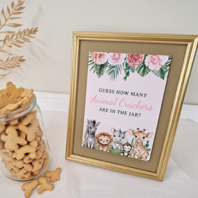 Safari Baby Shower Guess How Many Game Sign  (Safari Baby Shower Game Sign)