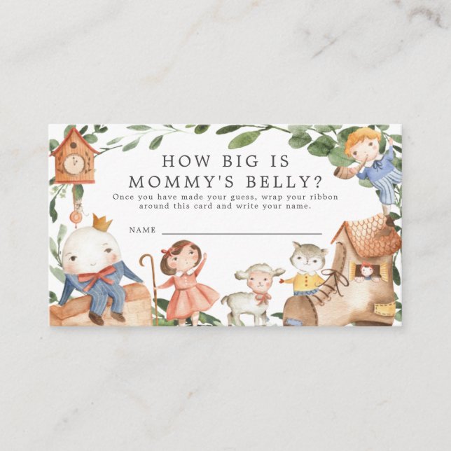 Safari Baby Shower How Big is Mummy's Belly Card (Front)