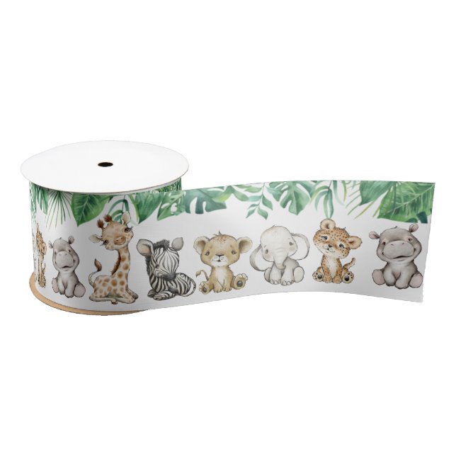Safari Baby Shower I Birthday Animals Satin Ribbon (Spool)