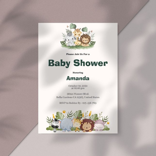 Safari Baby Shower Invitation (Creator Uploaded)