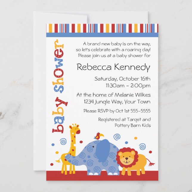 Safari Baby Shower Invitation (Front)