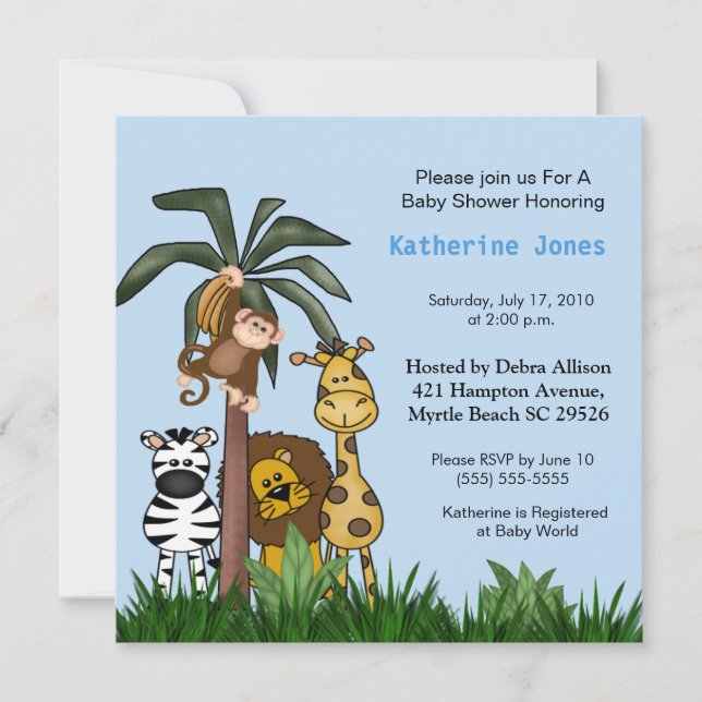 Safari Baby Shower Invitation (Front)