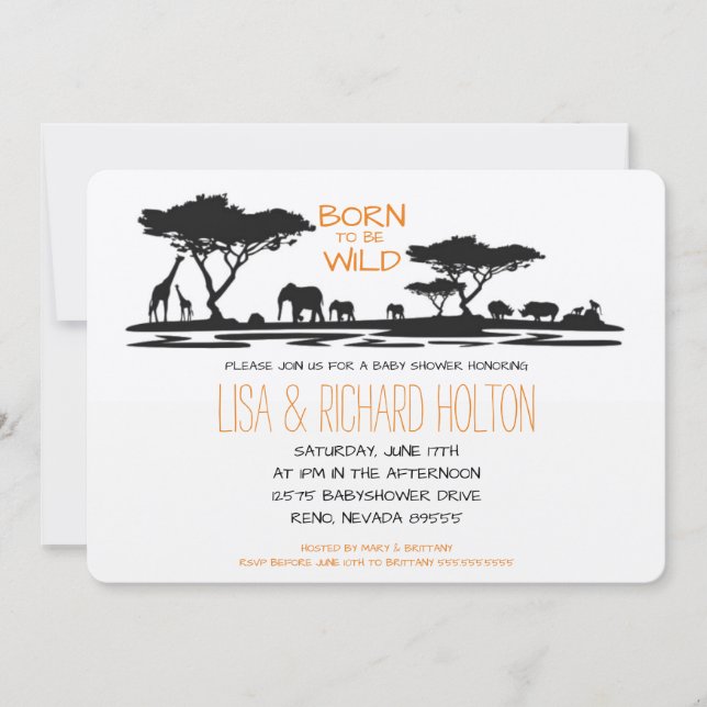 Safari Baby Shower Invitation (Front)