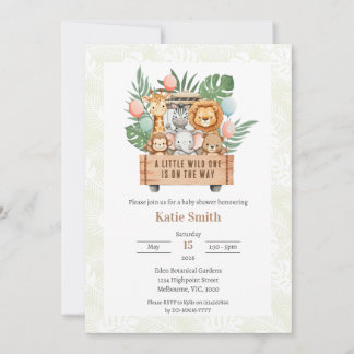 Safari Baby Shower Invitation - A Little Wild One 