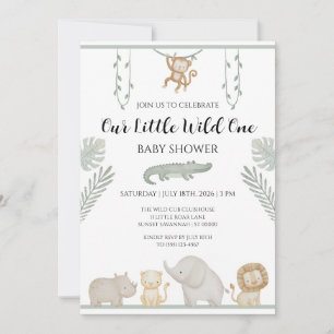 Safari Baby Shower Invitation Little Wild One