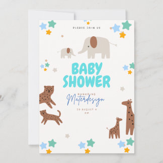 Safari Baby Shower Invite – Giraffe & Tiger tation