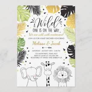 Safari Baby shower invite Zoo Wild Jungle animals