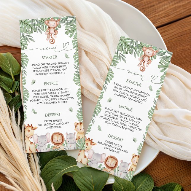 Safari Baby Shower Menu Template (Creator Uploaded)