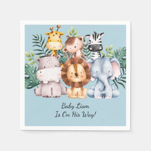 SAFARI BABY shower napkins (Front)