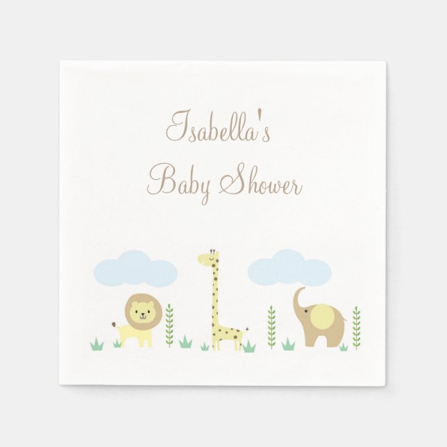 Safari Baby Shower Napkins (Front)