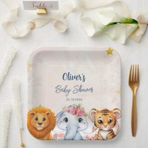 Safari Baby Shower Paper Plate