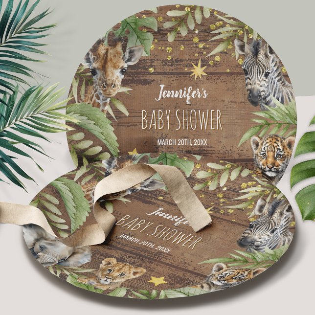 Safari Baby Shower, Rustic Jungle Themed Party Paper Plate (Creator Uploaded)