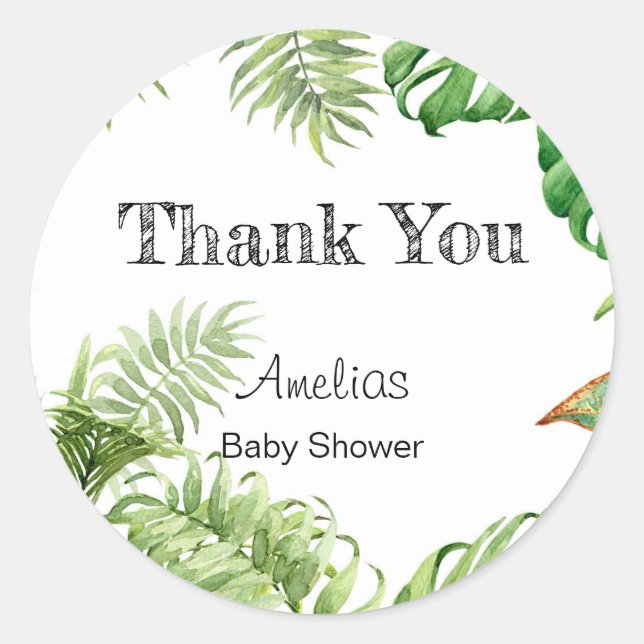 Safari Baby Shower Sticker (Front)