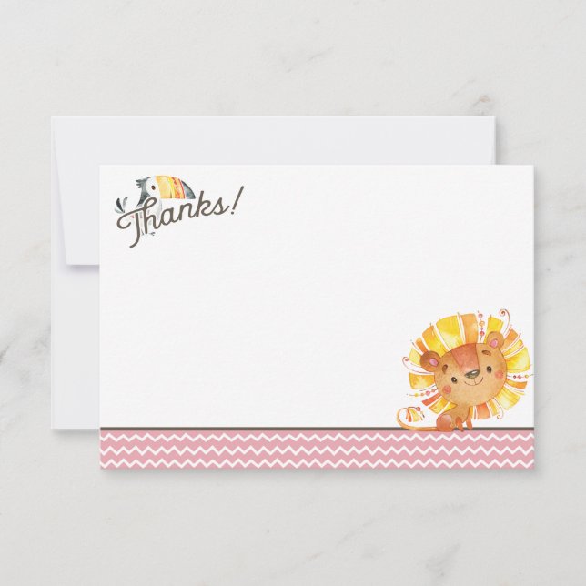 Safari Baby Shower Thank You Card (Front)