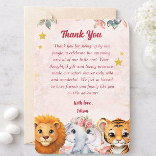 Safari Baby Shower Thank You Card