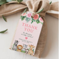 Safari Baby Shower Thank You Favour - Jungle Anima