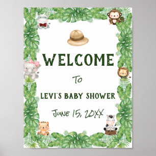 Safari Baby Shower Welcome Poster