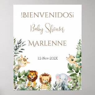 Safari Baby Shower Welcome Sign For Girl