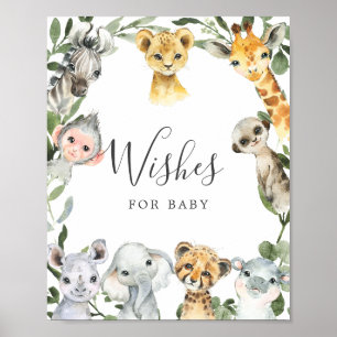 Safari Baby Shower Wishes For Baby Sign