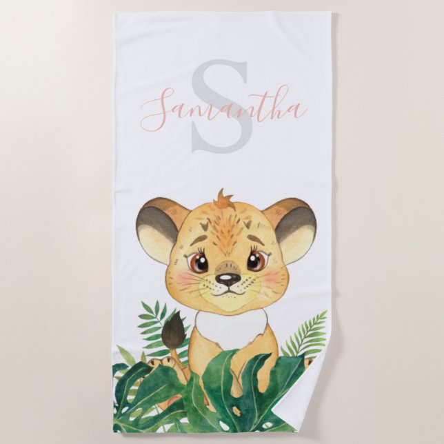 safari beach towel for kids  (Front)