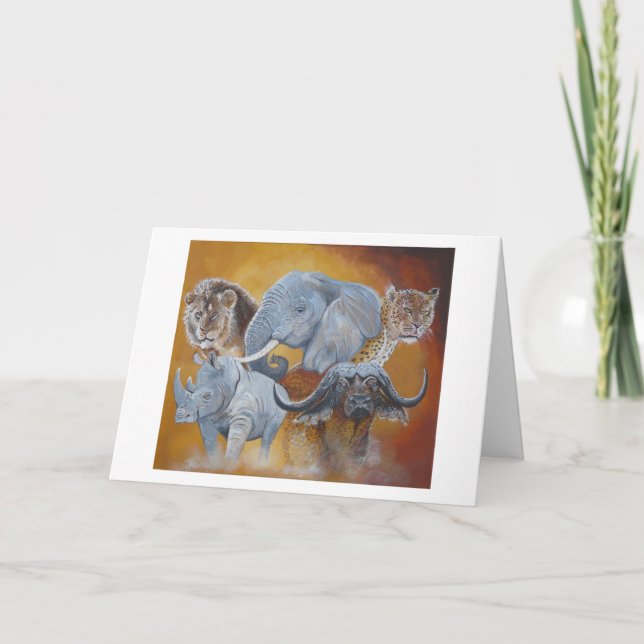 Safari Big 5 Birthday Card (Front)