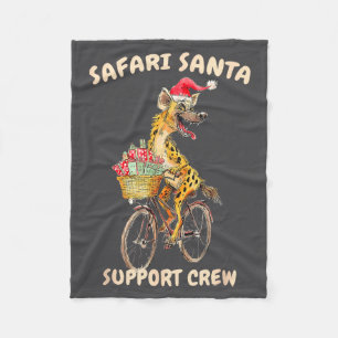 Safari Bike Hyena Santa Smile Fleece Blanket