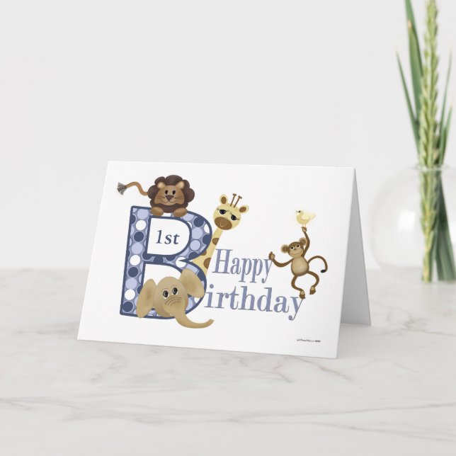 Safari Birthday in Blue Template (Front)
