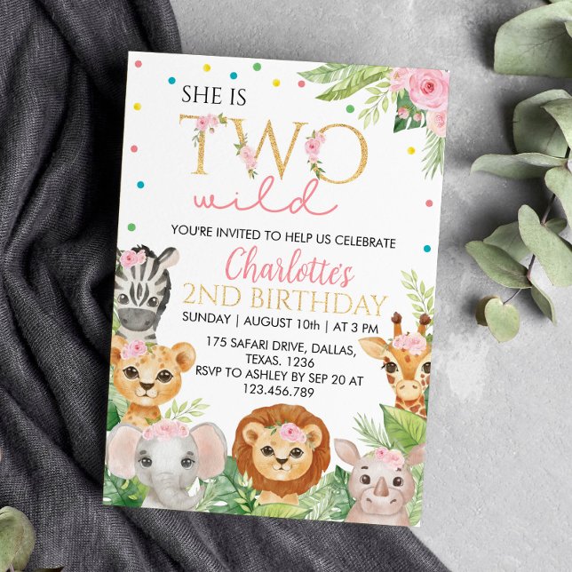 Safari Birthday Invitation Two Wild Animals (Creator Uploaded)