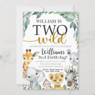 Safari Birthday Invitation Two Wild Invitation
