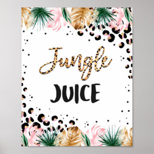 Safari Birthday Leopard Print Jungle Juice Sign