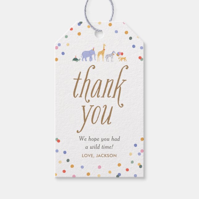 Safari Birthday Party Favour Tags (Front)