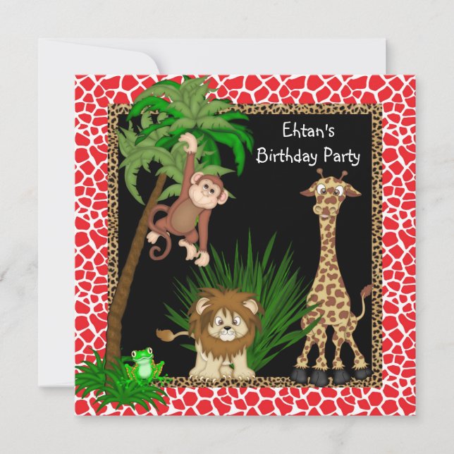 Safari Birthday Party Invitation (Front)